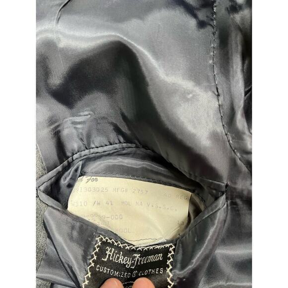 Hickey Freeman 100% Wool Gray Button Front Suit coat Blazer 40R - Picture 8 of 9